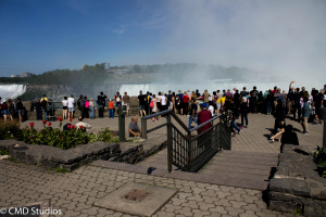 Tourists gathering to watch the Falls